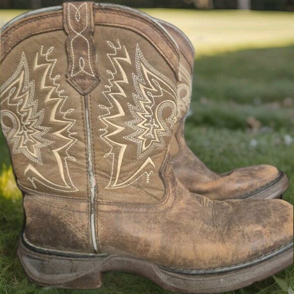 DURANGO KIDS BROWN LEATHER WESTERN COWBOY BOOTS  BIG KIDS SIZE 2.5M - Picture 3 of 6